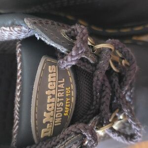 Dr. Martens Brown Fabric Work Boot with Yellow Label
